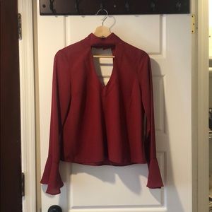 Burgundy Red Choker Top